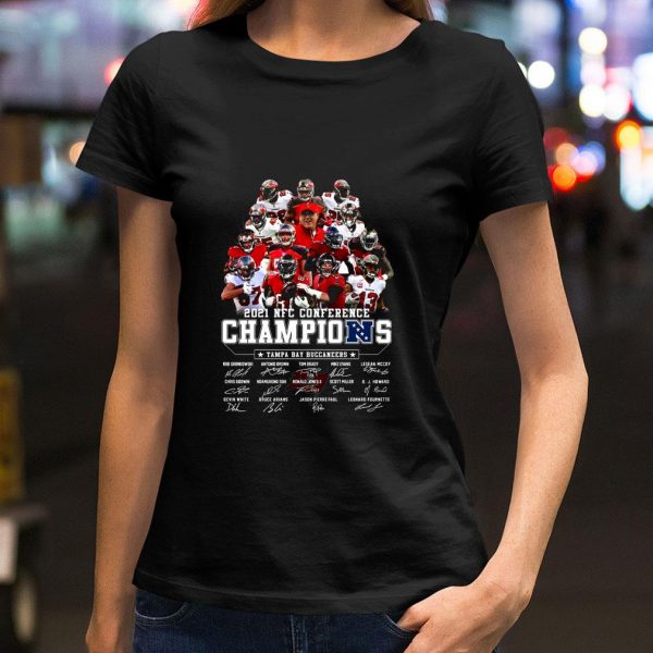 Hot Team Tampa Bay Buccaneers signatures 2021 NFC Conference Champions shirt