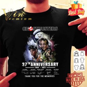 Original All character Ghostbusters 37th Anniversary 1984-2021 Signatures shirt 1