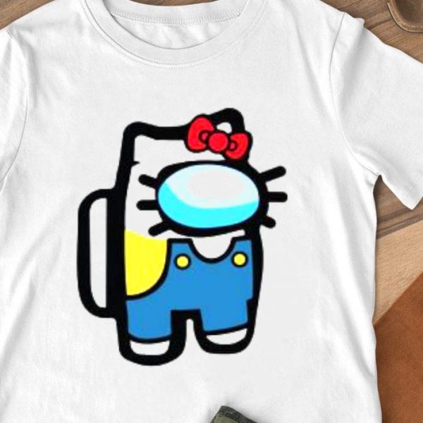 Funny Hello Kitty Cat Crewmate Character Among Us Gaming shirt