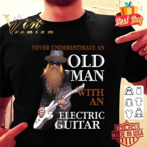 Official Never Underestimate An Old Man With An Electric Guitar shirt