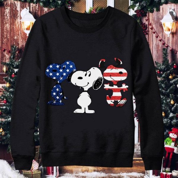 Awesome Snoopy American Flag Blue White Red shirt
