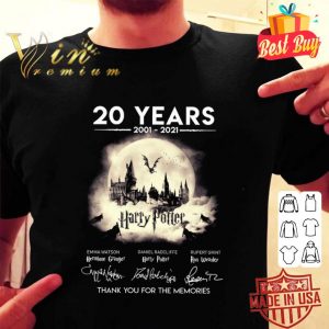 Premium Harry Potter 20 Years 2001-2021 Hogwarts Signatures shirt