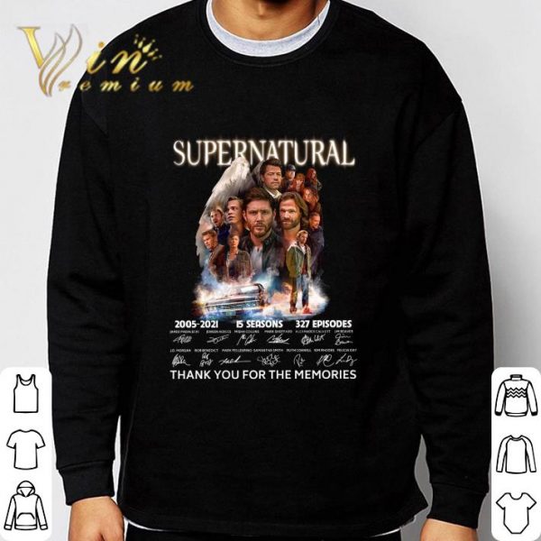 Supernatural TV Show 2005-2021 15 Seasons 327 Episodes Signatures shirt