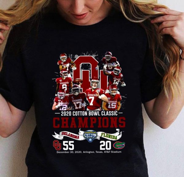 Funny Oklahoma Sooners 2020 Cotton Bowl Classic Champions Oklahoma 55-20 Florida shirt