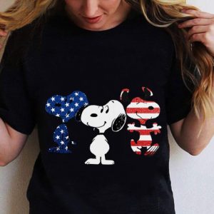Awesome Snoopy American Flag Blue White Red shirt