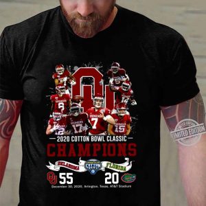 Funny Oklahoma Sooners 2020 Cotton Bowl Classic Champions Oklahoma 55-20 Florida shirt 2