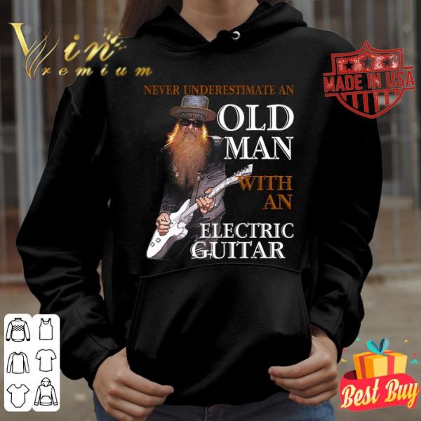 Official Never Underestimate An Old Man With An Electric Guitar shirt