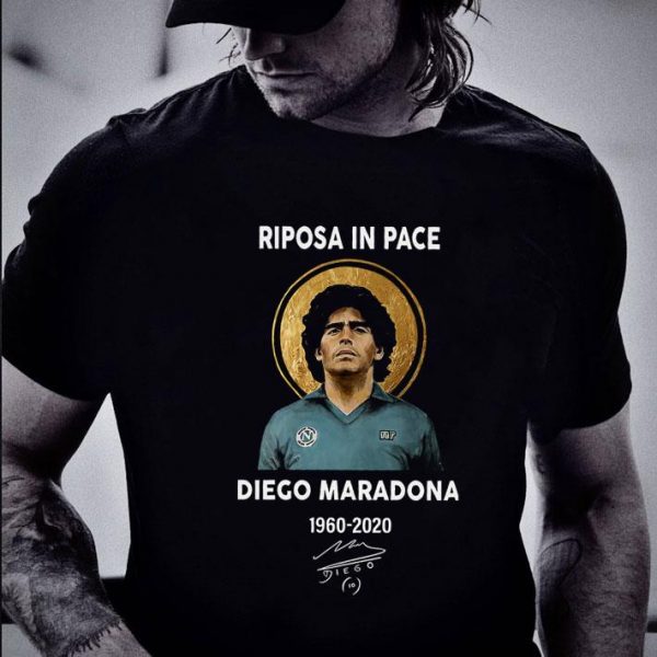 Hot Riposa In Pace RIP Diego Maradona 1960-2020 Signature shirt