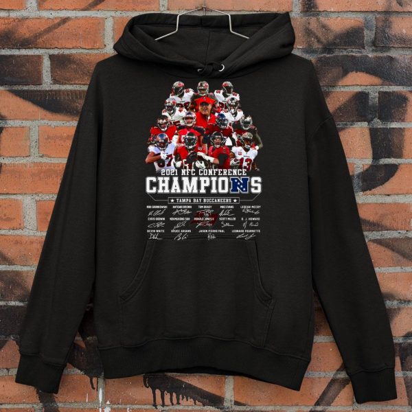 Hot Team Tampa Bay Buccaneers signatures 2021 NFC Conference Champions shirt