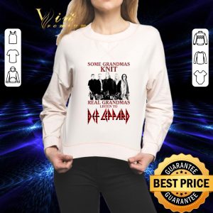 Some grandmas knit real grandmas listen to Def Leppard signed shirt 1