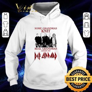 Some grandmas knit real grandmas listen to Def Leppard signed shirt 3