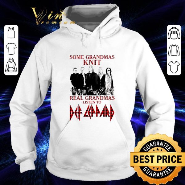 Some grandmas knit real grandmas listen to Def Leppard signed shirt