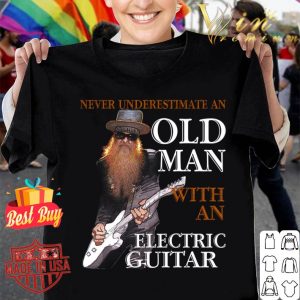 Official Never Underestimate An Old Man With An Electric Guitar shirt