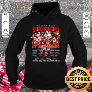 Best Thank You Memories Tampa Bay Buccaneers 47th Anniversary 1974-2021 Signed shirt 3