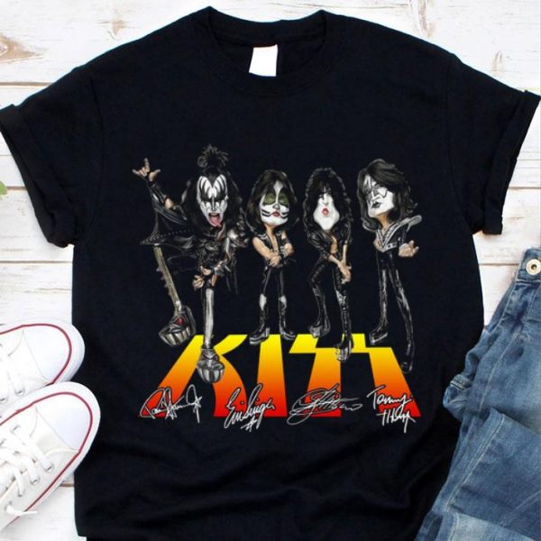 Kiss band member signatures shirt