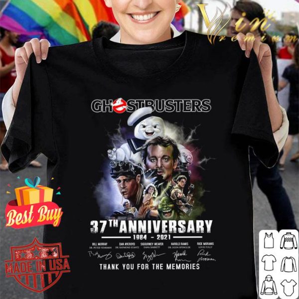 Original All character Ghostbusters 37th Anniversary 1984-2021 Signatures shirt