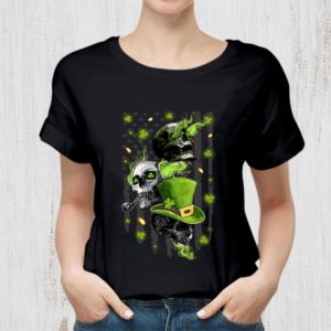 Awesome Skulls St. Patrick's Day American Flag Shirt