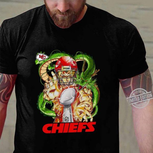 Funny Kansas City Chiefs Son Goku Kamehameha Super Bowl Dragon ball shirt