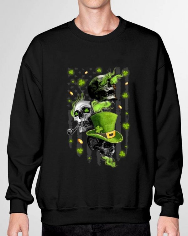 Awesome Skulls St. Patrick's Day American Flag Shirt