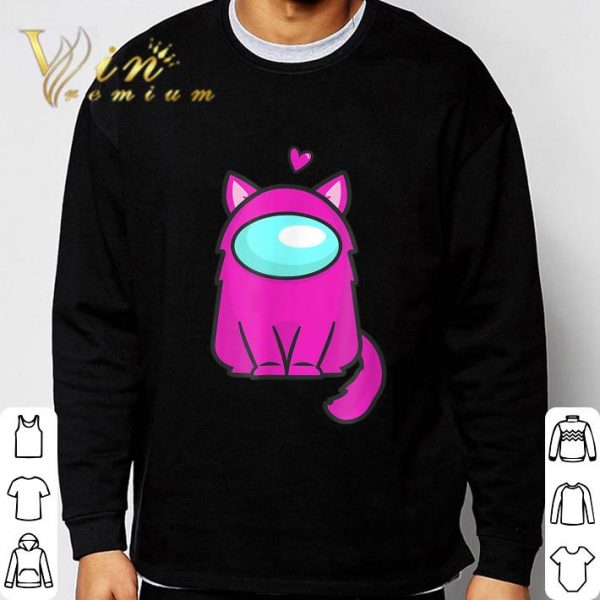 Pink Cat Astronaut Among Us Game Shirt