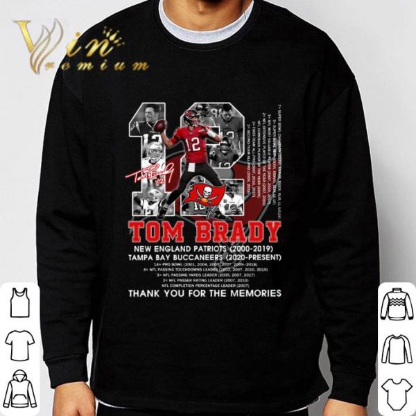 No. 12 Tom Brady New England Patriots 2000-2019 Tampa Bay Buccaneers 2020-Present Champions Super Bowl shirt