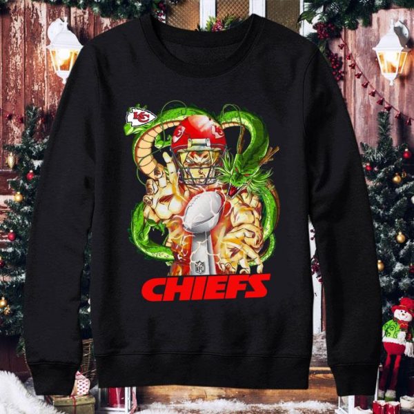 Funny Kansas City Chiefs Son Goku Kamehameha Super Bowl Dragon ball shirt
