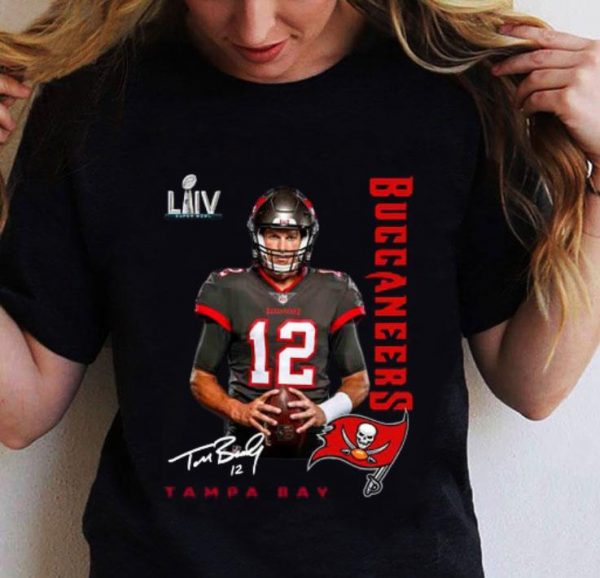 Hot 12 Tom Brady Tampa Bay Buccaneers Super Bowl LV 2021 Shirt