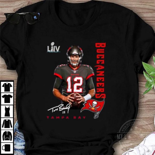 Hot 12 Tom Brady Tampa Bay Buccaneers Super Bowl LV 2021 Shirt
