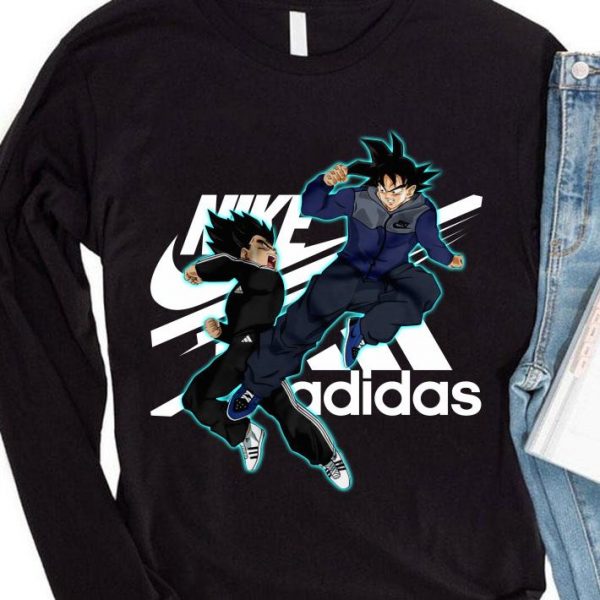 Funny Nike and adidas Son Goku and Vegeta Dragon Ball Super shirt