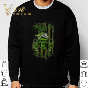 Lady Skull Girl Drink Up Bitches American flag St. Patrick's day Shirt 2