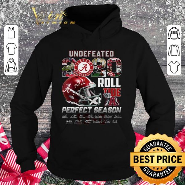 Funny Undefeated Alabama Crimson Tide 2020 Roll Tide Perfect Season 13-0 signatures shirt
