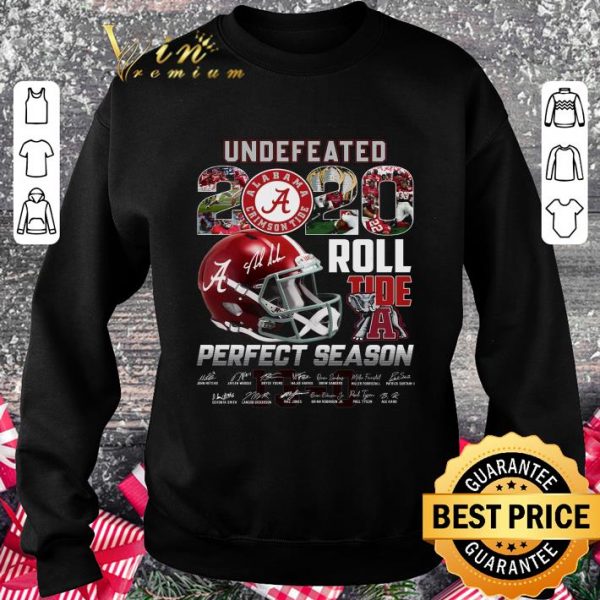 Funny Undefeated Alabama Crimson Tide 2020 Roll Tide Perfect Season 13-0 signatures shirt