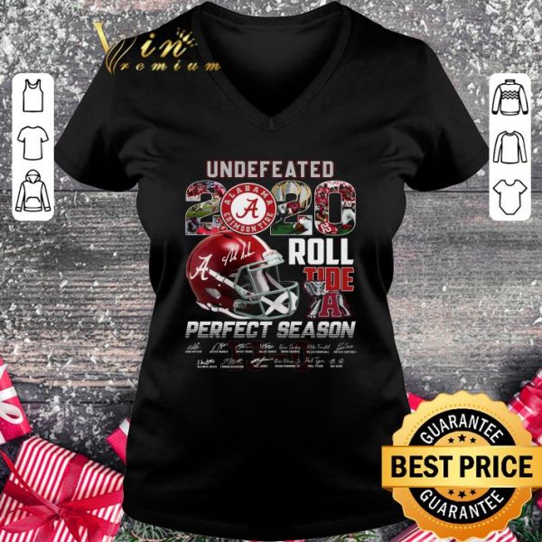 Funny Undefeated Alabama Crimson Tide 2020 Roll Tide Perfect Season 13-0 signatures shirt
