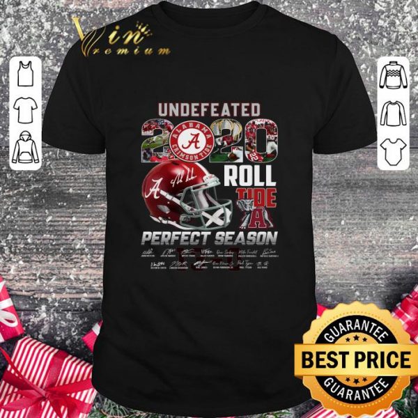 Funny Undefeated Alabama Crimson Tide 2020 Roll Tide Perfect Season 13-0 signatures shirt