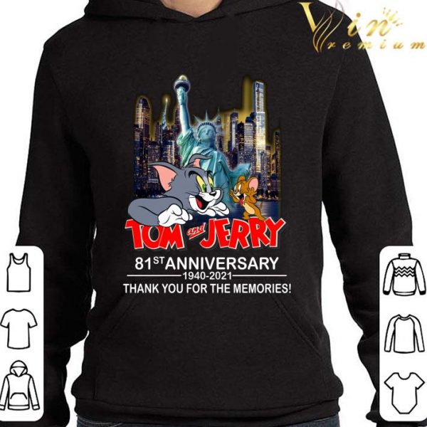 Statue Of Liberty Tom And Jerry 81st Anniversary 1940-2021 Thank You For The Memories Shirt