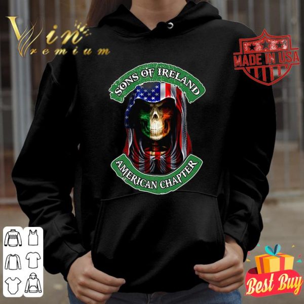 Best Skull Sons Of Ireland American Flag Chapter St. Patrick's day shirt
