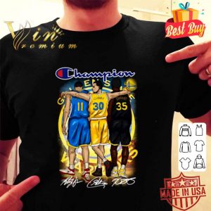 Hot Champion Golden State Warriors Stephen Curry Klay Thompson Kevin Durant Signatures Shirt