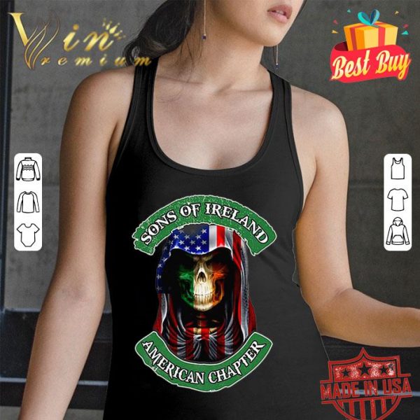 Best Skull Sons Of Ireland American Flag Chapter St. Patrick's day shirt