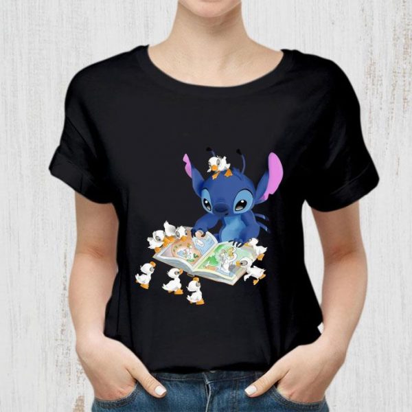 Funny Stitch And Ducks Reading Book shirt