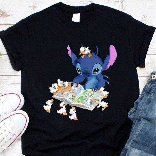 Funny Stitch And Ducks Reading Book shirt