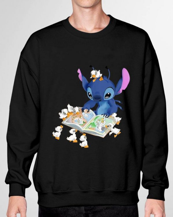 Funny Stitch And Ducks Reading Book shirt