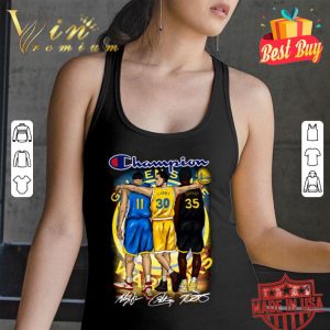 Hot Champion Golden State Warriors Stephen Curry Klay Thompson Kevin Durant Signatures Shirt 2