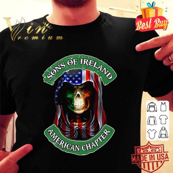 Best Skull Sons Of Ireland American Flag Chapter St. Patrick's day shirt
