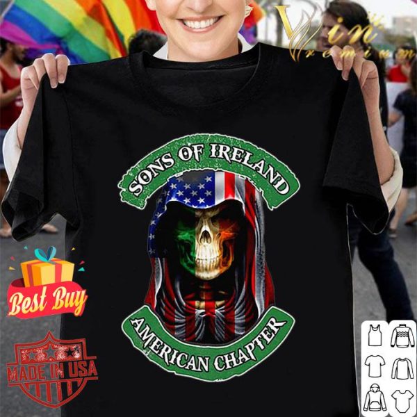 Best Skull Sons Of Ireland American Flag Chapter St. Patrick's day shirt