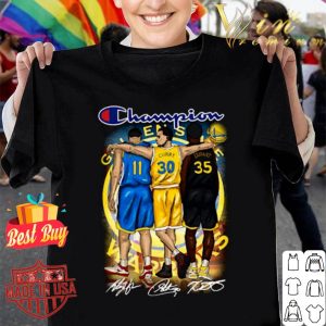 Hot Champion Golden State Warriors Stephen Curry Klay Thompson Kevin Durant Signatures Shirt
