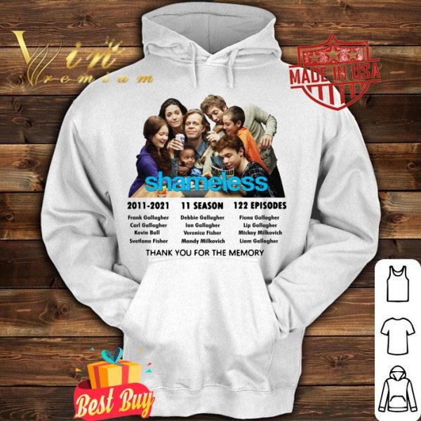 Official Shameless 2011-2021 11 season 122 episodes thank you for the memory shirt