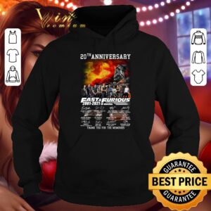 Best 20th anniversary Fast and Furious 2001-2021 10 movies signatures thank you for the memories shirt 3