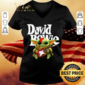 Best Baby Yoda hug guitar David Bowie Star Wars shirt 1