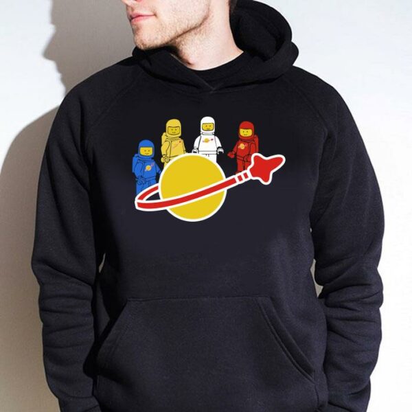 Hot Blue yellow white and red Lego spaceman shirt