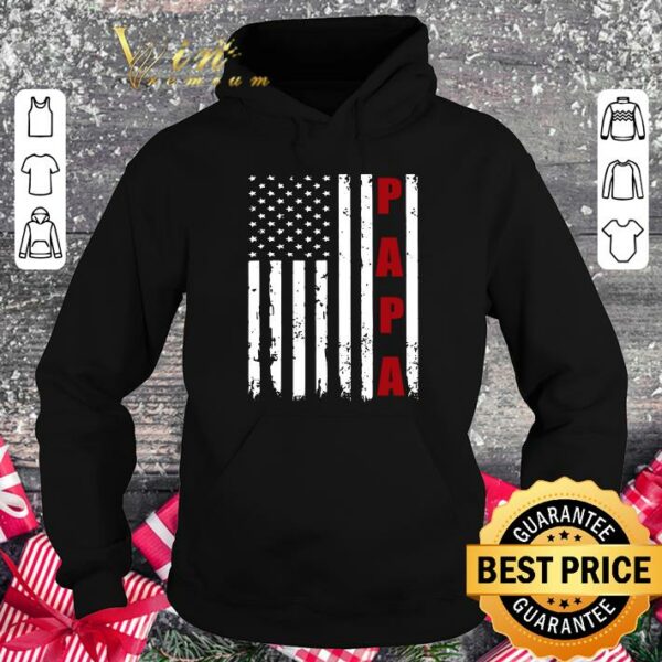 Funny Funny Proud Papa Fathers Day American Flag shirt